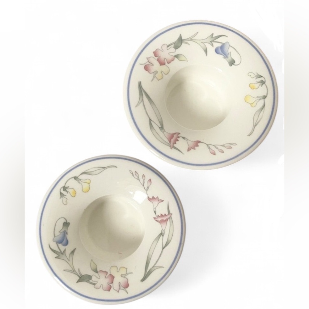 Vintage Villeroy & Boch White Floral Candle Holders